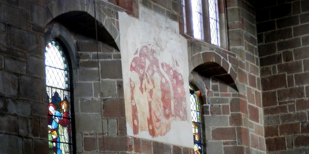 The wall painting in the nave